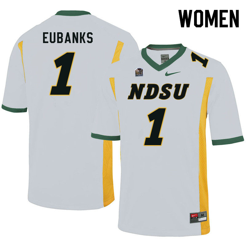 Women #1 Courtney Eubanks North Dakota State Bison College Football Jerseys Sale-White